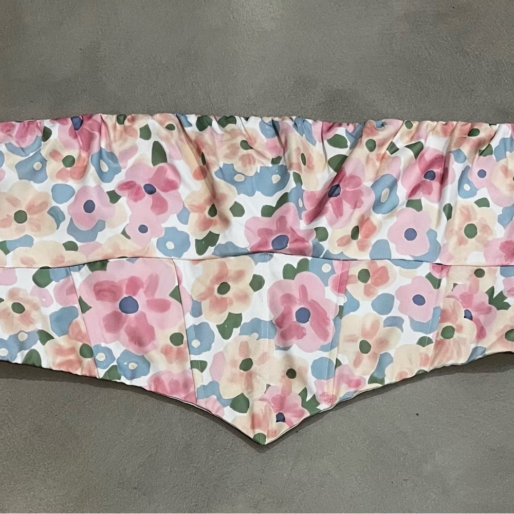 Princess Polly Floral Off-Shoulder Top - Pink, Blue, Green
